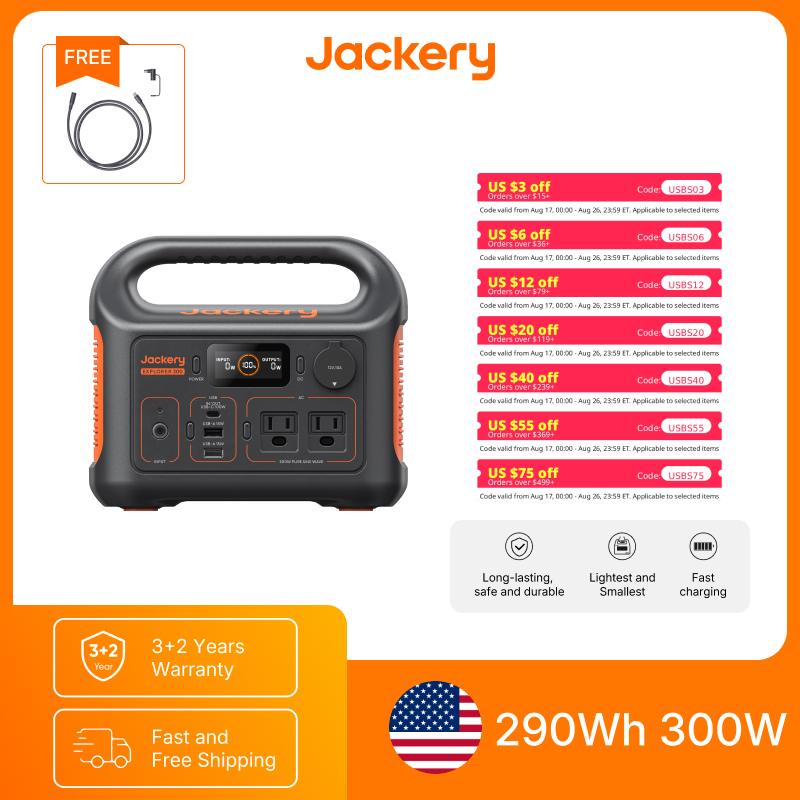 Usb Charger Dynamo - Jackery Tragbare Powerstation Explorer 300 Neu