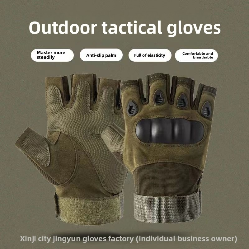 Cycling Commute Training - Halbfinger-Taktikhandschuhe für Outdoor-Aktivitäten, rutschfest und verschleißfest