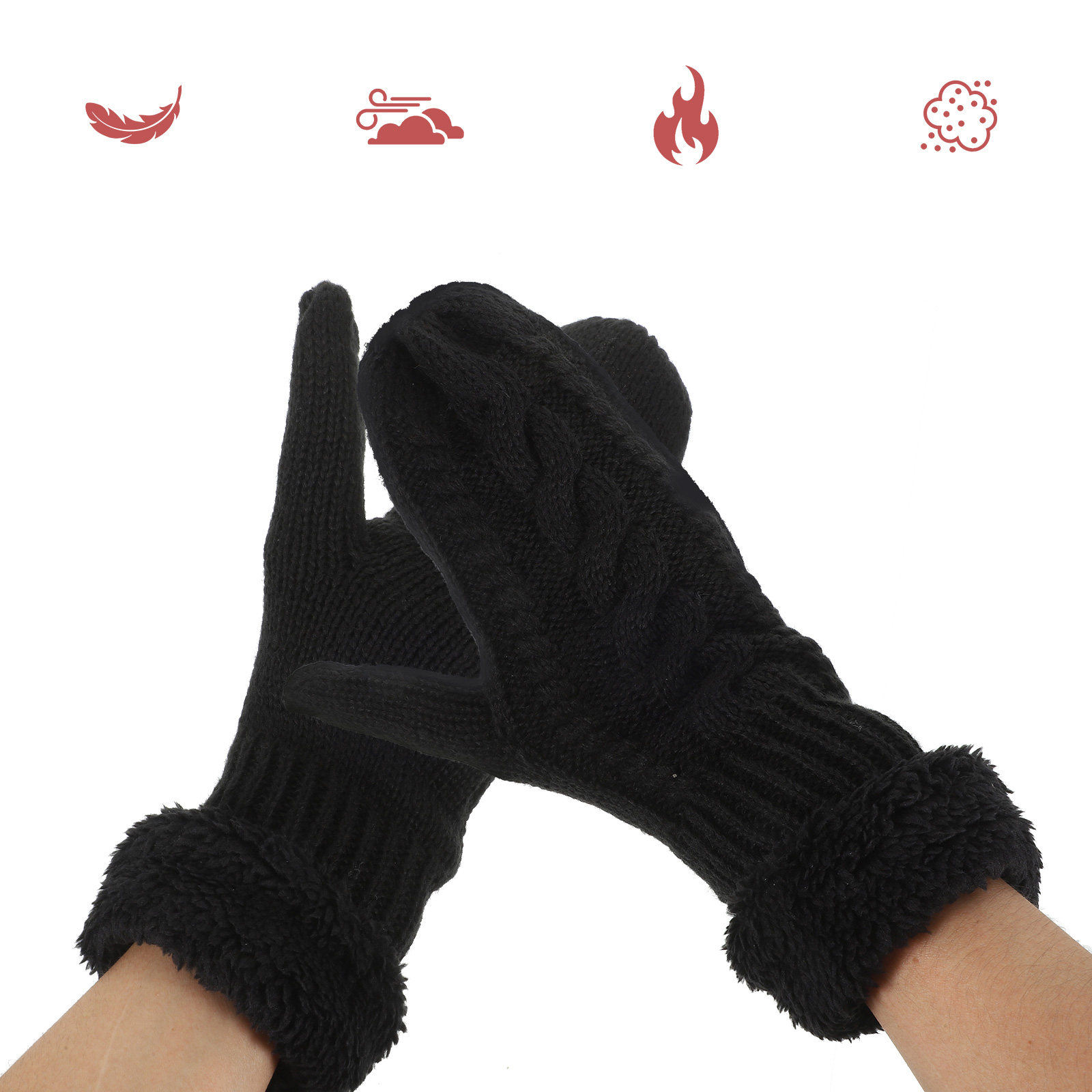 Winter Cycling Commute - 1 Paar Winterhandschuhe für Erwachsene, dick